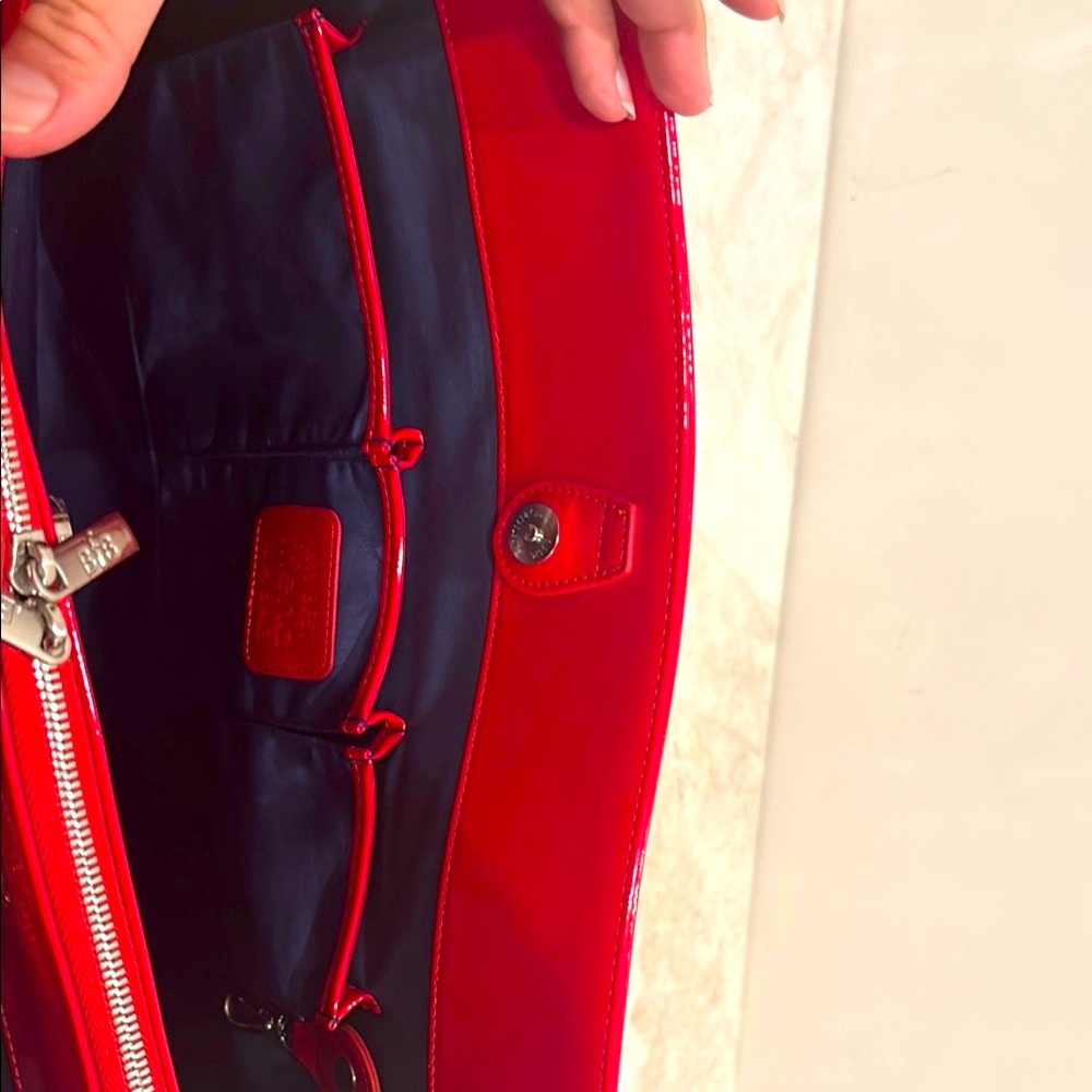 My Best Friend is a Bag | Lindsay 17” Red Vegan Laptop Tote Bag.NWT - Picture 7 of 11